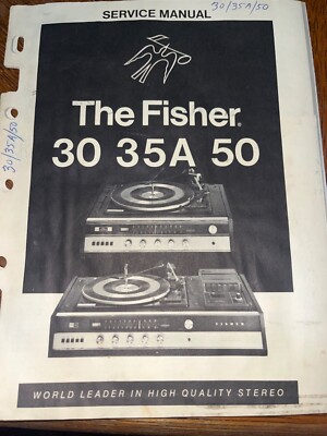 Fisher 30 35A 50 Turntable Service Manual Original-image