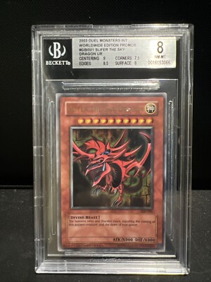 2003 YU-GI-OH Slifer the Sky Dragon Ultra Rare #GBI-001 BGS 8 Near Mint-Mint-image