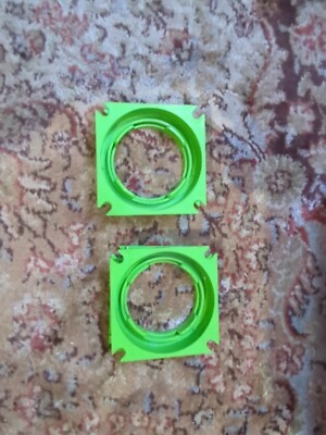 3 Vtg Construx Green Turntable Swivels by Fisher Price - Replacement Parts Lot-image