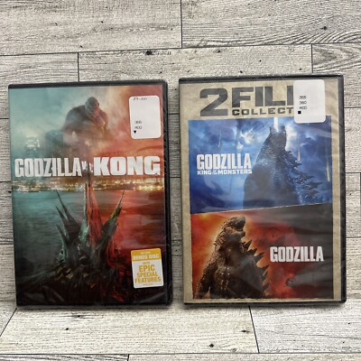 Lot of 2 DVDS - Godzilla 2 Film Collection  & Godzilla Vs Kong NEW Ships FREE-image