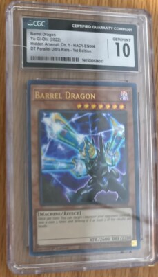 Yugioh Barrel Dragon Hidden Arsenal Holo CGC Graded 10 Gem Not PSA Card-image