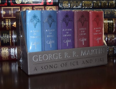 Game of Thrones by George Martin Sealed Leather Cloth Song Ice Fire Box Set -image