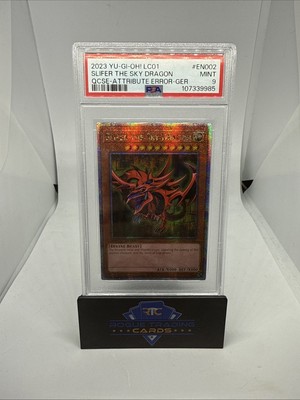 2023 YU-GI-OH SLIFER THE SKY DRAGON LC01-EN002 GERMAN ATTRIBUTE ERROR CARD PSA 9-image