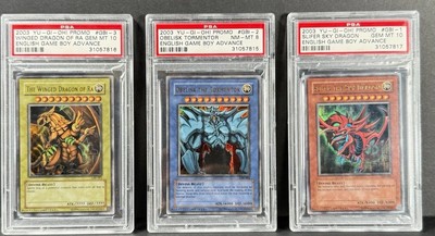 Yugioh Ultra Rare 2003 Game Boy Promo Egyptian God Cards : Slifer, RA, Obelisk-image