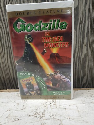 Godzilla Vs. Sea Monster/Godzilla vs. Megalon VHS, 2001 In Clamshell Case (A213)-image