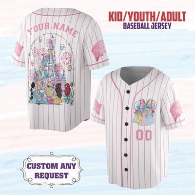 Disney Princess Castle Baseball Jersey Girls Trip Kid Men Women Gift NEW-image
