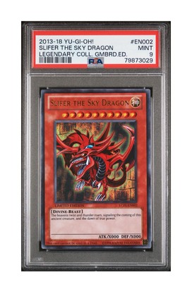 2013-18 Yu-Gi-Oh! Legendary Coll. EN002 Slifer The Sky Dragon Gameboard Ed PSA 9-image