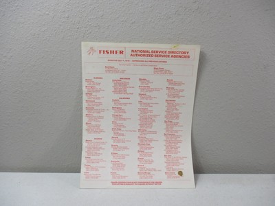 Vintage 1976 Fisher Stereo Receiver National Service Directory Manual-image