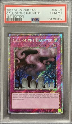 2024 PSA 10 YUGIOH RA03 BONANZA PLATINUM SECRET RARE CALL OF THE HAUNTED 💫-image