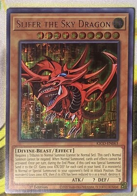 Yu-Gi-Oh! Slifer the Sky Dragon Secret Pharaoh Rare NM 1st Edition KICO-EN063-image
