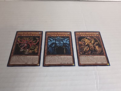 Yugioh Egyptian God Card Set Slifer Obelisk Ra Limited Ultra Rare YDK2-ENS01-03-image