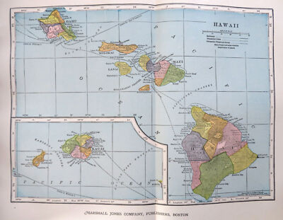 Hawaiian History New America & Far East Series 1910 pictorial leather book-image