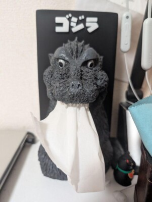 Godzilla Box Tissue Case First Godzilla Monochrome ver.-image