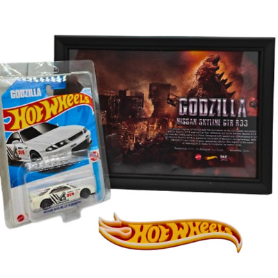 Hot Wheels Godzilla Nissan Skyline GT-R BNCR33 in Case W/ Poster Frame -FREESHIP-image