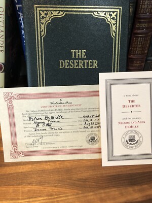 Easton Press The Deserter Nelson Demille SIGNED First EDITION Leather Bound -image