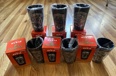 Godzilla -1.0 Black Tumbler Ichibankuji F Bandai Japan Full Set - 6 Pieces-image