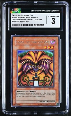 Exodia The Forbidden One Yugioh DDS-003 Graded CGC 3 Dark Duel Stories-image
