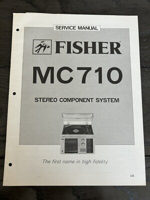 Fisher MC710 Stereo System Turntable Cassette Service Manual OEM Vintage Diagram-image