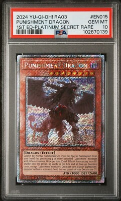 2024 PSA 10 YUGIOH RA03 BONANZA PLATINUM SECRET RARE PUNISHMENT DRAGON 💎-image