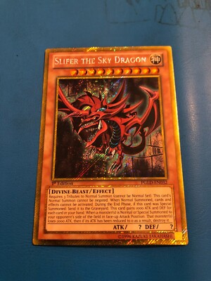 YUGIOH Gold Rare Slifer The Sky Dragon PGLD-EN032 1st Edition-image