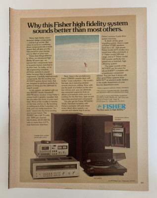 1979 Fisher ACS1870 Hi Fidelity System RS2007 Stereo Receiver Tuner Print Ad-image