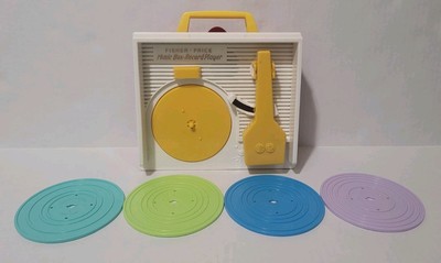 Fisher Price Music Box Kid Record Player 4 Records 2014 Tested & Working-image