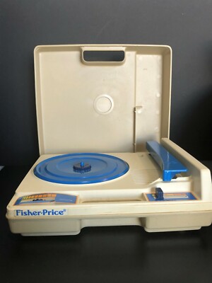 Vintage Fisher-Price Record Player WORKS In Hardshell Case Plays 33 & 45 Records-image