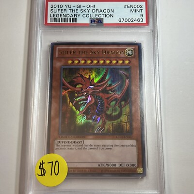 2013 YuGiOh Legendary Collection Slifer The Sky Dragon Ultra Rare #EN002 PSA 9-image