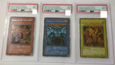 PSA 9 YU-GI-OH!  Slifer GBI-001, Obelisk GBI-002, Ra GBI-003 Promo Set Yugioh-image