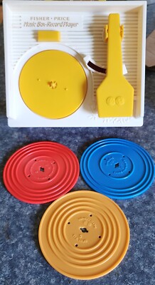 Fisher Price Music Box Record Player w/3 Records Works Toddler Music -image
