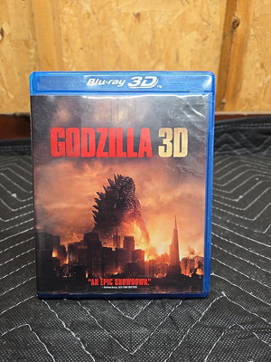 GODZILLA 2014 3D + BLU-RAY + DVD OOP 3 Disc Set, Very Good-image