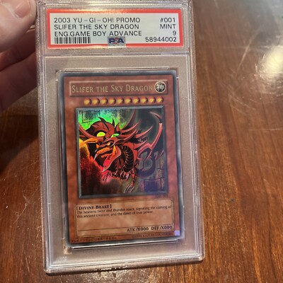 Slifer The Sky Dragon PSA 9 GBI-001 Game Boy Promo 2003 Yugioh Card PSA Mint 9-image