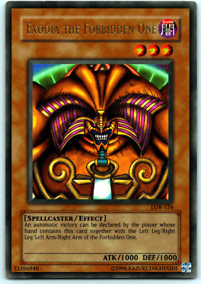 YUGIOH! EXODIA THE FORBIDDEN ONE - ULTRA RARE - UNLIMITED - LOB-124 MP-image