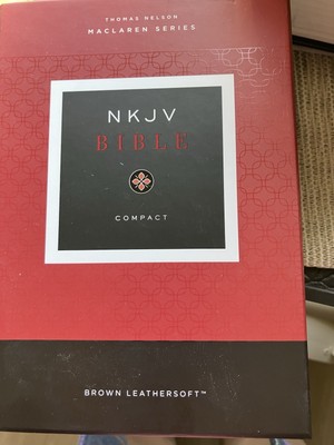 NKJV Compact Bible, Maclaren Series---genuine leather, black-image