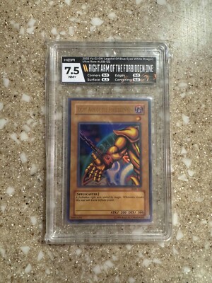 2002 Yugioh HGA 7.5 NM Right Arm of the Forbidden One LOB-122 Ultra Unlim-image