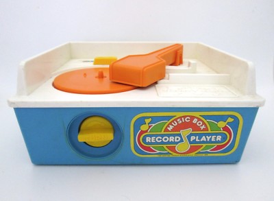 Vtg 1987 Fisher Price Music Box Record Player with 3 discs-image