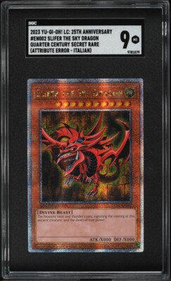 2023 Yugioh - Quarter Century Rare - Slifer The Sky Dragon #LC01-EN002 SGC 9-image