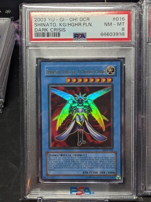 Yugioh Shinato, King of a Higher Plane PSA 8 DCR-016 NM-MINT Ultra Holo Legend-image