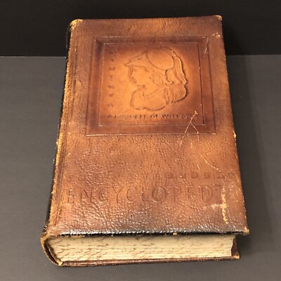 1944 Book New Modern Encyclopedia with WWII References Leather Bound-image