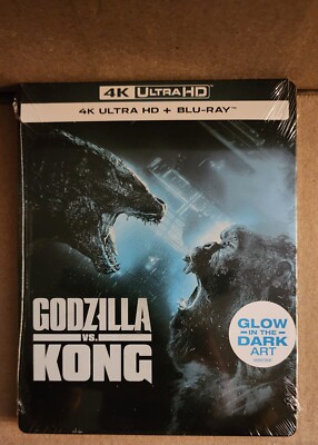 Godzilla vs Kong (2024, 4K Ultra HD+Blu-ray) Steelbook Glow In Dark NEW! SEALED!-image