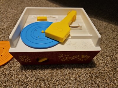 Vintage 2014 Fisher Price Music Box Record Player with Record Disks Tested Works-image