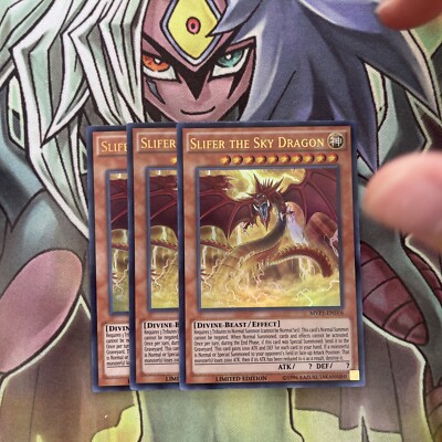 MVP1-ENSV6 x3 Slifer the Sky Dragon Ultra Rare Excellent Conditon Yugioh-image