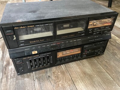 Fisher Double Cassette Deck FM/AM  Reciever CR-W881A RS-881R  Parts or Repair -image