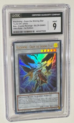 Yugioh Blackwing Gram The Shining Star BLCR-EN063 Holo CGC Graded 9 Not PSA Card-image