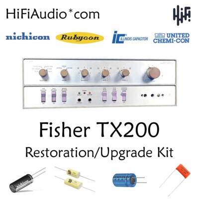 Fisher TX200 amplifier restoration recap repair service rebuild kit capacitor-image