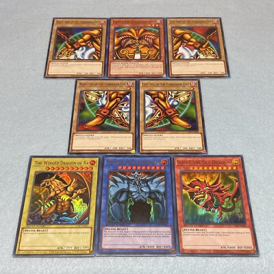 Yugioh Complete Exodia the Forbidden One + Original Egyptian God Card Set-image