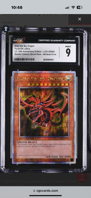 CGC 9 Slifer the Sky Dragon LC01-EN002 Quarter Century Rare 25th Anniversary-image