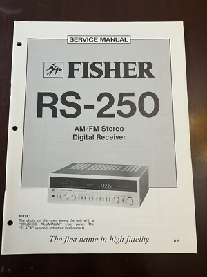 Fisher RS-250 Stereo Receiver Service Manual Vintage OEM Repair Diagrams-image
