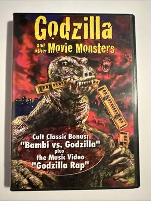 Godzilla And Other Movie Monsters DVD Rare Rap Song vs Bambi- B & W - Color .-image