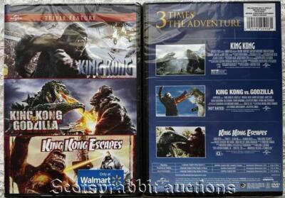 Walmart Exclusive 3 KING KONG MOVIES Factory Sealed DVD Godzilla Escapes-image